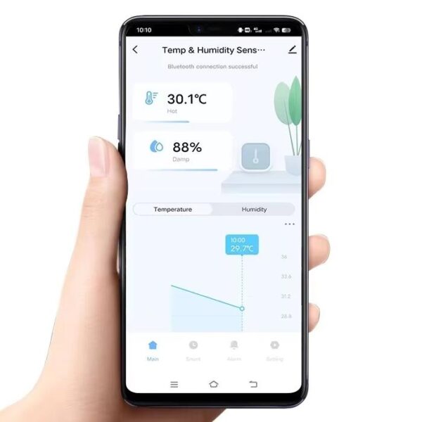 Mini okoshőmérő, páratartalom mérő, bluetooth Tuya kompatibilis kijelző nélkül