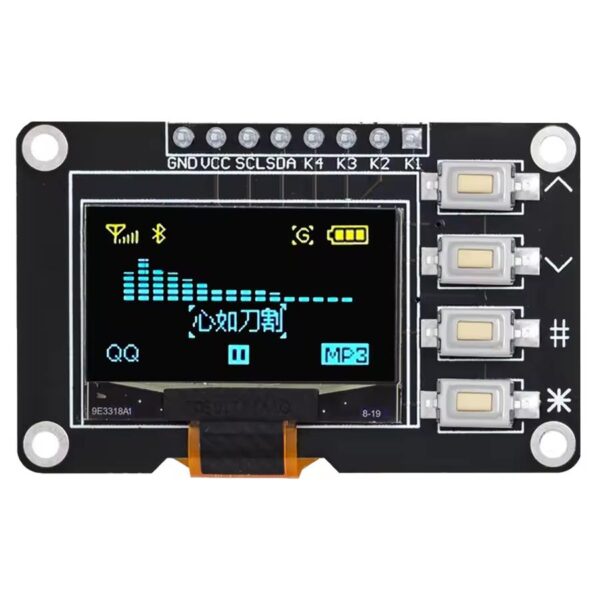 0.96"-os OLED kijelző modul 4 gombbal